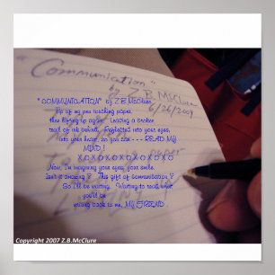 Póster Poema de uma "COMUNICAÇÃO" por Z.B.McClure