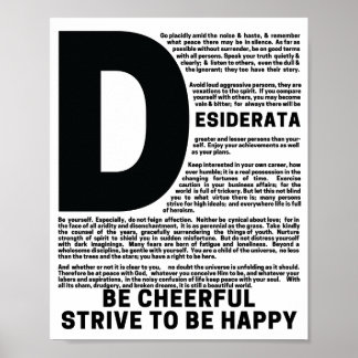 Poster Poema DESIDERATA de Max Ehrmann