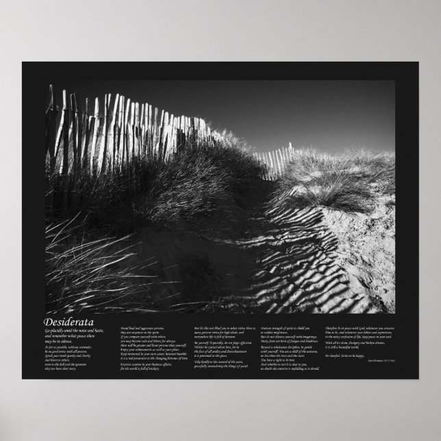 Poster Poema Desiderata - Esgrima Nas Dunas, Belas Artes (Frente)