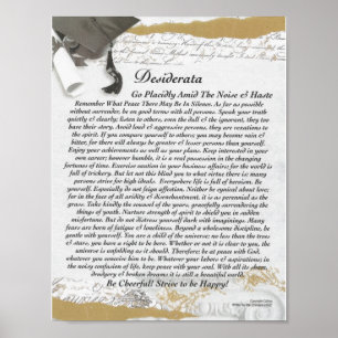 Póster Poema DESIDERATA=Max Ehrmann=Na rolagem de graduaç