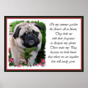 Poster Poema do jardim da arte do Pug