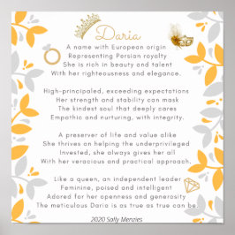 Poster Poema do nome "Daria"