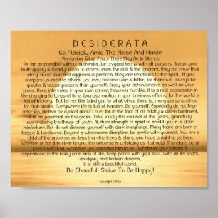 Poster poema dos Desiderata 8x10 & outros tamanhos