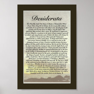 Poster Poema dos DESIDERATA por Ehrmann máximo