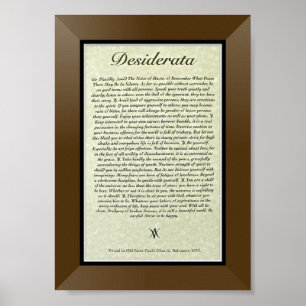 Poster Poema dos DESIDERATA por Ehrmann máximo