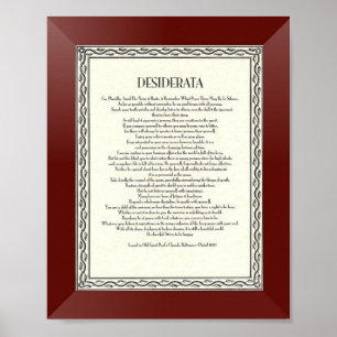 Póster Poema dos DESIDERATA por Ehrmann máximo