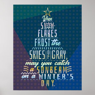 Poster Poema dos flocos de neve da árvore de Natal dos