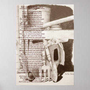 Póster Poema engraçado ainda ferramentas de jardim de vid