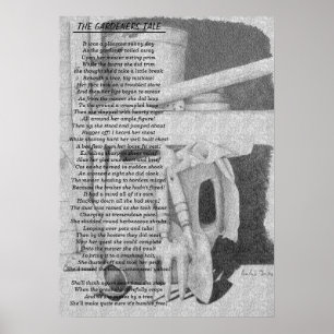 Póster Poema engraçado e ferramentas de jardim de vida ar