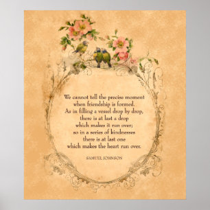 Poster Poema-Impressão da amizade do vintage