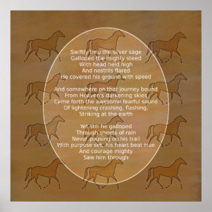 Póster Poema inspirador de galope do cavalo