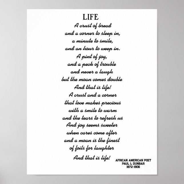 Poster poema LIFE (Frente)