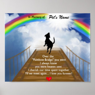 Poster Poema memorável da ponte do arco-íris para cães