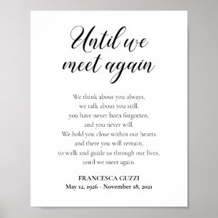 Poster Poema Memorial Personalizado Até Nos Reencontrarmo