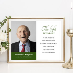 Poster Poema Memorial Verde A Luz Permanece Com Foto