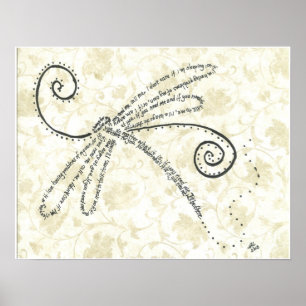 Poster Poema na forma de uma libélula