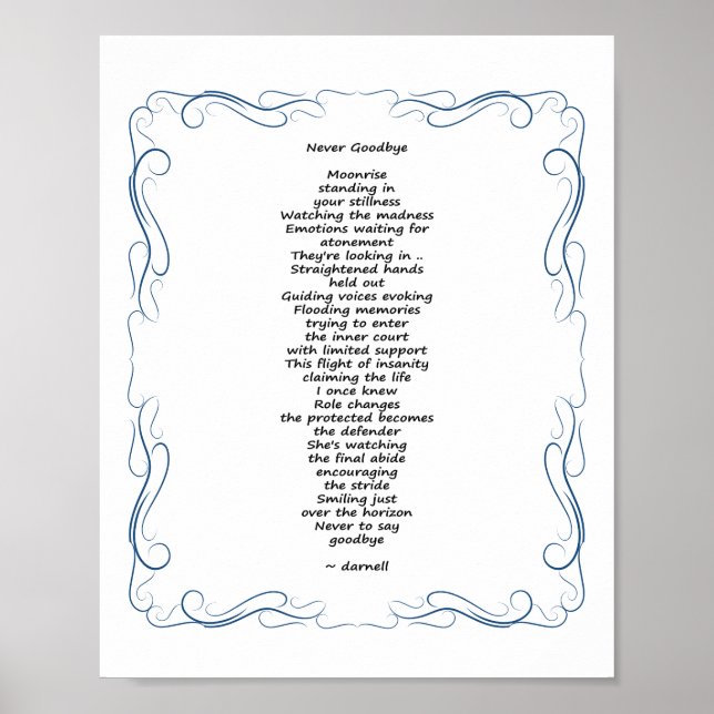 Poster Poema Nunca Adeus (Frente)
