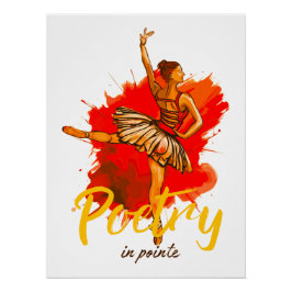 Póster Poesia de Pointe - Arte de Ballerina Elegante para