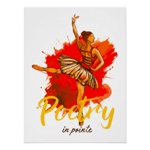Póster Poesia de Pointe - Arte de Ballerina Elegante para
