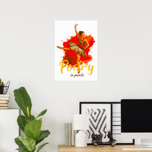 Poster Poesia de Pointe - Arte de Ballerina Elegante para