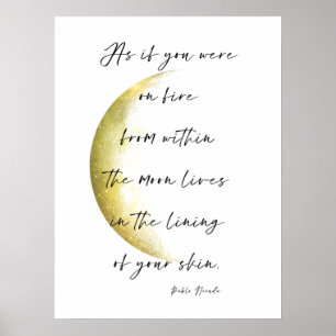 Poster Poesia Neruda da Fase da Lua ouro