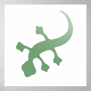 Poster Poetica Gecko em Verde