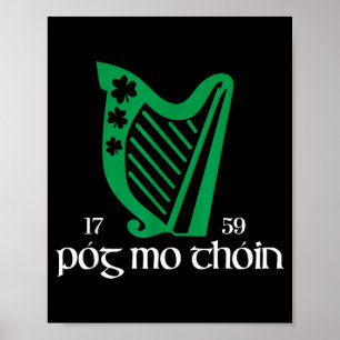 Poster Póg Mo Thóin Irlanda Divertido Sortudo Irlandês Ve