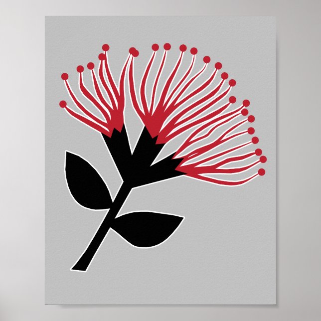 Poster Pohutukawa Flower, Nova Zelândia (Frente)