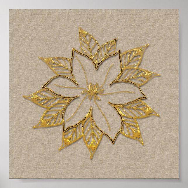 Poster Poinsettia Dezembro Flor (Frente)
