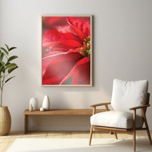 Poster Poinsettia Moderna de Alta Poligonal Arte Botâni