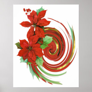 Póster Poinsettia Swirl