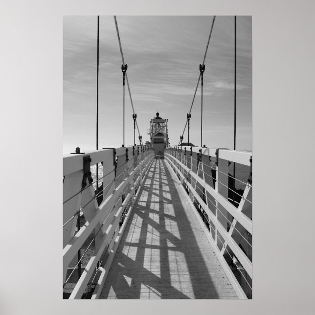 Póster Point Bonita Lighthouse, San Fransisco, B&W (Frente)