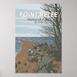 Poster Point Pelee National Park Viagem Art Vintage