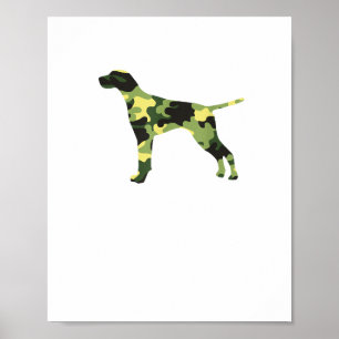 Poster Pointer de Cabelo Curto Alemão _ Camuflagem Silhue