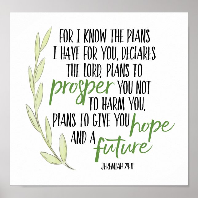 Póster Pois eu sei os planos que tenho para você Impressã (Frente)