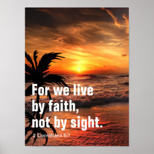 Poster Pois vivemos pela fé, não pela vista. Versículo da