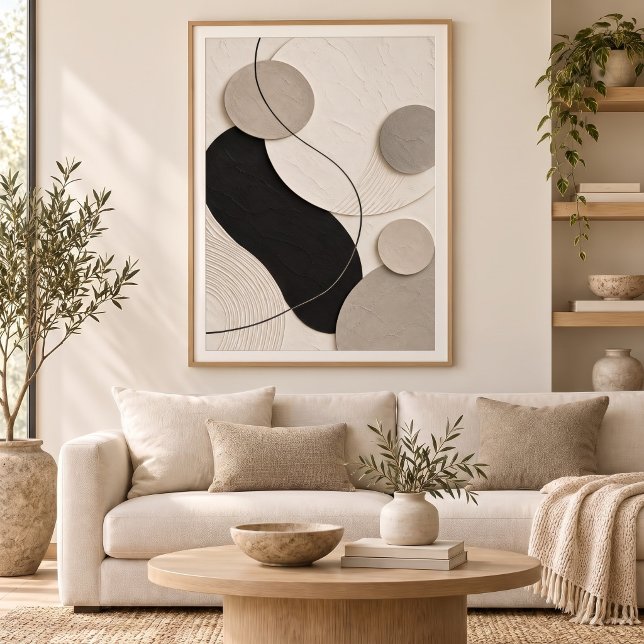 Poster Poised Circles | Minimal Abstract Plaster Art Prin (Criador carregado)