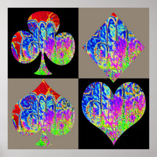 Poster Poker: Grafites de Conjunto de Poker