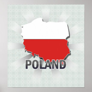 Poster Poland Flag Map 2.0