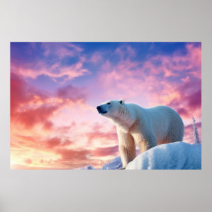 Poster Polar Bear Animal Natureza Majestosa Selvagem
