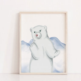 Poster Polar Bear Árctico: Decor de Parede Animal