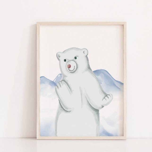 Poster Polar Bear Árctico: Decor de Parede Animal (Polar Bear Arctic Animal Nursery Wall Decor)