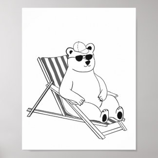 Poster Polar Bear on lounge chair