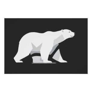 Póster Polar Bear Vetor Arte Animal Moderna Gráfico Urban