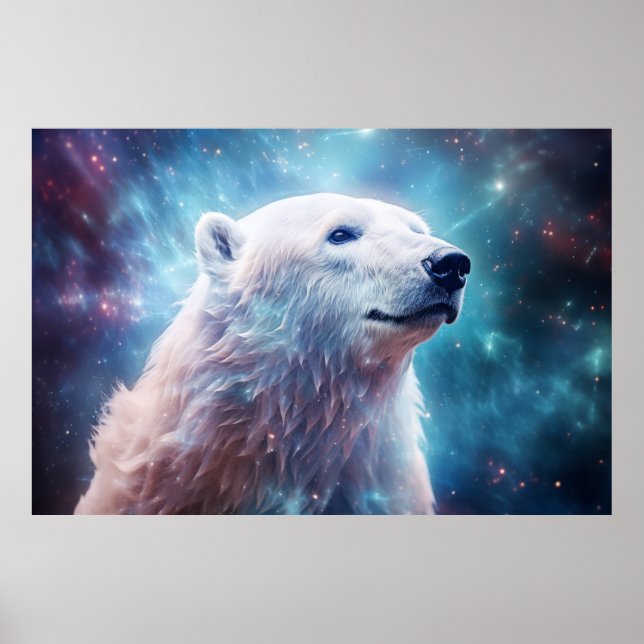 Poster Polar Urso Selvagem Selvagem Animal Majestosa Arte (Frente)