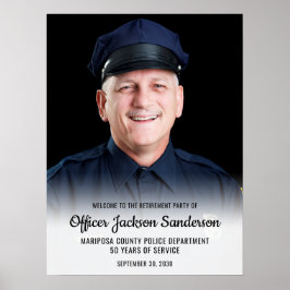 Poster Police Retirement Blue Line Flag Photo Welcome