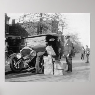 Póster Polícia Captura Carro de Contrabandistas, Foto Ant
