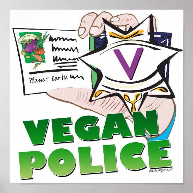 Poster Polícia de Vegan (Frente)