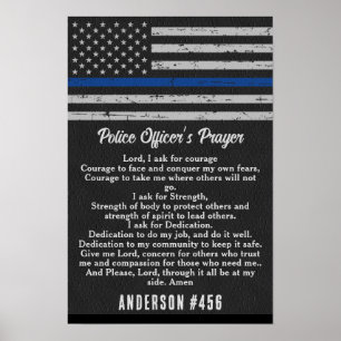 Poster Policiais Rezam Linha Azul Fino