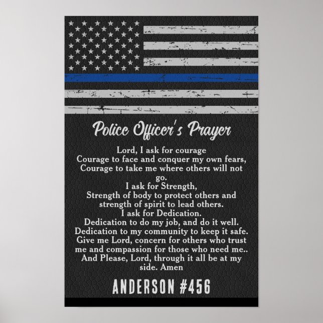 Poster Policiais Rezam Linha Azul Fino (Frente)